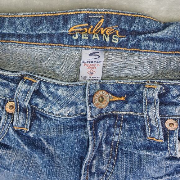 Silver Jeans Nora Flare Jeans Women's Size 28 Blue Low Rise Distressed Y2K 28x35 - Picture 3 of 12